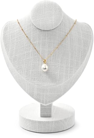 Oirlv Microfibra Espositore Collane,Busto per Collane,Porta Collane Donna,Necklace Stand Catena Mannequin (Lino)