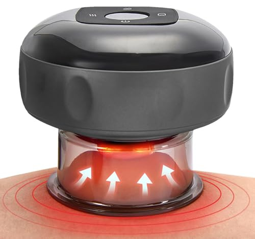 Nixiara Elektronisk sugkoppsenhet - 6 nivåer justerbar bärbar sugkopp | sugkopp muskelmassageverktyg | för hemmakontor sport rygg nacke axlar ben