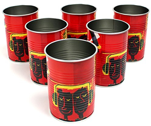 6er Set HAVANA CLUB Tin Cup RED Trinkdose Konservendose Havanna Trinkbecher ~mn 452 0944
