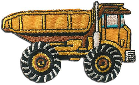 Catch the Patch Baustellenkipper LKW - (Größe: 8,5 x 5,3 cm) – Patches & Bügelbilder zum Aufnähen oder Aufbügeln – Für Kleidung, Jacken, Rucksäcke & DIY-Projekte
