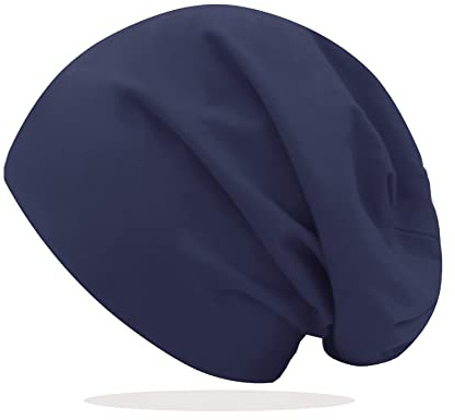Glamexx24 Mössa för män och kvinnor: Unisex mössa damer vinter fleece mössa män, lång klassisk slouch jersey beanie mössa för vår, höst och vinter, Mörkblå, S/M