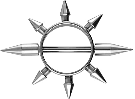 PIERCINGLINE Chirurgenstahl Nippelring SPITZEN Nippelpiercing Brustwarzenpiercing Silberfarben 14 mm