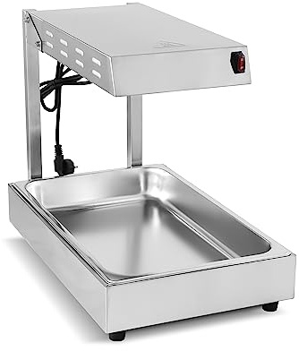 MBH - Scaldabagno elettrico per patatine fritte 600 W INOX professionale per alberghi. Mantendore di fritto industriale per bar e ristorante.