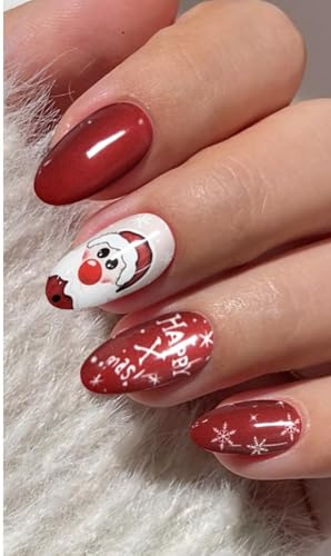 JMEOWIO Gel Nail Stickers Christmas Snowflake Holiday Semi Cured Gel Nail Strips Wraps UV/LED Nails Art Design Decoration Accessories