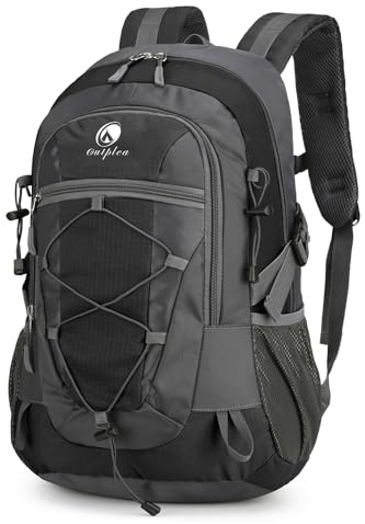 Outplea Small Hiking Backpack, 25L Hiking Bag, Lightweight Backpack, Waterproof Day Pack, Outdoor Daypack for Men Women, Black