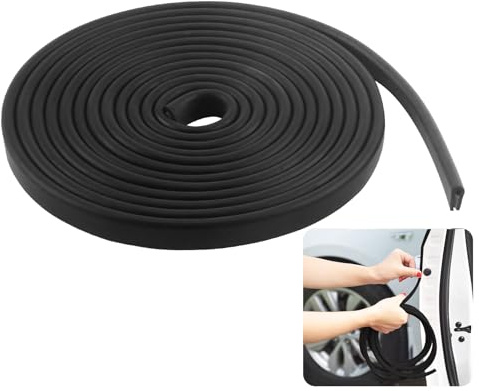 Protector de Bordes de Goma EPDM, Perfil de Protección en Forma de U para Chapa, Puertas de Coche, Escotillas, Esquinas de Mesa, Autoadhesivo y Duradero (2mm*6m)