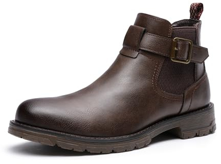 Bruno Marc Botas Chelsea Hombre Clasico Fácil de Ponerse Botines Vestir Hombre con Suela TPR y Forro Malla Transpirable,Size 42,Marrón,BMEMAB2503
