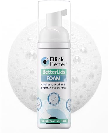 BlinkBetter BetterLids Foam Cleanser for Eyelids, Lashes & Face – Gentle Eyelid Cleanser with Tea Tree, Centella & Ectoin, Daily Eye Cleanser for Sensitive Skin, Preservative Free – 60 ml