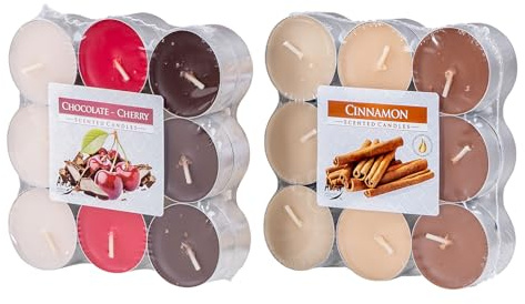 36 stearinljus juldoft 2 x 18 stycken doftljus doftljus advent julbordsdekoration ljussken choklad körsbär kanel jul XMAS