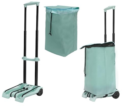 Shopping Trolley on Wheels Dolly Luggage Cart Foldable Trolley Light Weight Sack Trolley(35KGS) Folding Trolley with Groceris Bag for Shopping Camping Airport Trip
