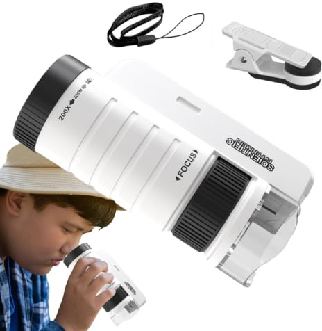 Microscopio para niños, Microscopio de Bolsillo para niños | Microscopio científico infantil iluminado ajustable para aprender, educar y explorar