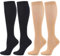 Zingso Compression Socks for Women Men, 2 Pairs 20-25mmHg Knee High Socks Compression Stockings for Sport, Athletic, Edema, Diabetic, Varicose Veins, Travel, Pregnancy, Nursing (L/XL, Black Skin)