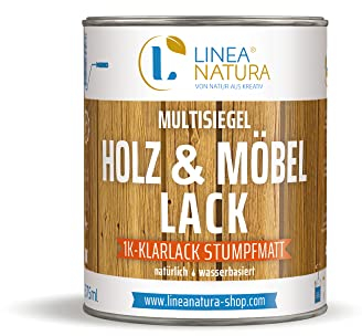 LINEA NATURA Holz- und Möbellack | Klarlack | geruchsarm, kinderfreundlich, schnell trocknend (stumpfmatt, 375ml)