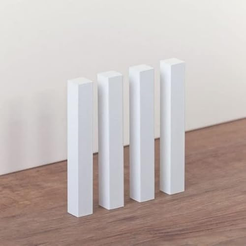 PROVISTON | Coins universels | Coins en bois | Tour en bois | pour plinthes | 15 x 15 x 112 mm | En hêtre massif | Laqué blanc | Lot de 4