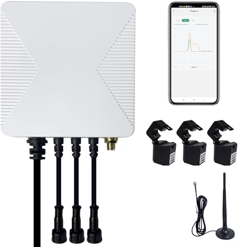 OWON Tuya Smart Home 3 Phasen WLAN Energiemonitor, 1 oder3Phasen bidirektionaler Leistungsmesser mit 3 x 200A Klemme, Solar/Netzmessung, Echtzeit Stromzähler