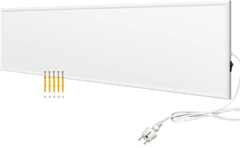 EVOKOR Infrarotheizung 350W, Infrarot Heizung Heizplatte Heizkörper Heizpaneel, Infarotheizkoerper Wandmontage mit Überhitzungsschutz, Wandheizung Elektrisch, Elektroheizung Energiesparend (350W)