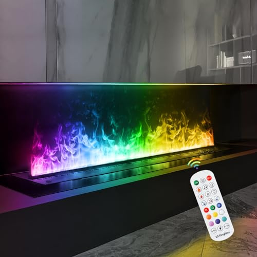 Mexhom Wasserdampf-Kamin, Fernbedienung intelligentes elektrisches Feuer, mehrere Farben elektrischer Kamin, 180cm