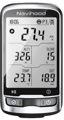 Navihood L4 Entry Level GPS Bike Computer Wireless, Laminated 2.3 Screen, Ultra Thin and Lightweight Bike Speedometer, IPX7 Waterproof, Bluetooth ANT+ Cycling Computer