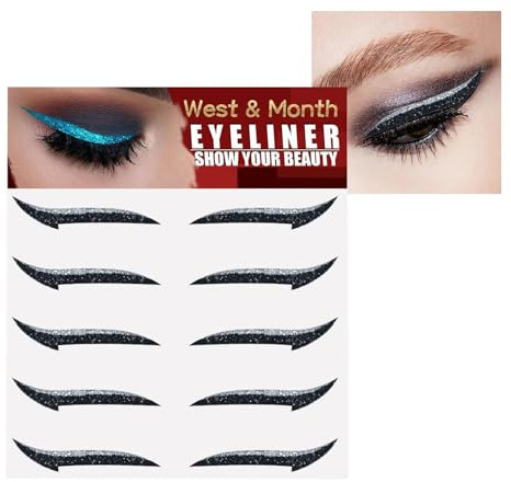 Adesivo Brillante Brillante Per Il Modello Di Eyeliner Autoadesivo Occhi 5 Coppie | Eyeliner Adesivo Con Effetto Brillante, Adesivo Trucco Per Donne E Ragazze