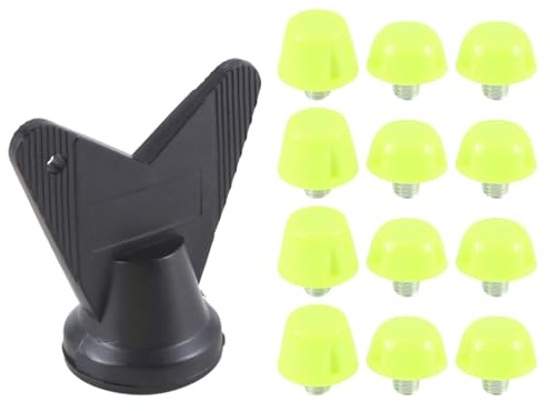 Wadakada 12 Pièces Pointes de Chaussures de Football Crampons de Botte de Football Vis à Filetage M5 7mm 10mm Goujons de Remplacement Antidérapants Vert