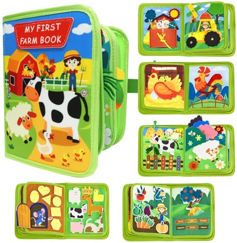 Kunaxku Tableau Montessori pour Enfants 1-3 Ans - Livre Sensoriel avec Filtres et Plus de 10 Activités Éducatives | Jouet de Voyage Portable, Livre Anti-Stress