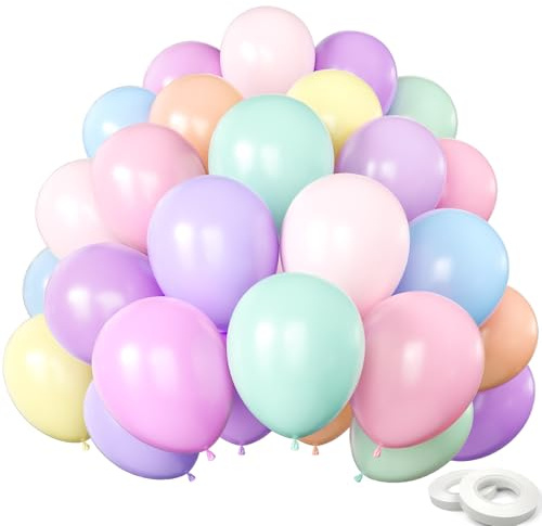 Luftballons Pastell, 100 Stück 12 Zoll Luftballons Pastellfarben, Latex Helium Ballongirlande für Geburtstag, Hochzeits Babyparty Party Deko