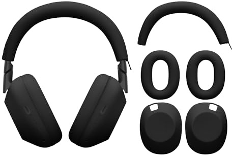 kwmobile Cover Cuffie per Sony WH-1000XM6 Cuffie Wireless - Set 3 in 1 per Achetto Padiglioni e Cuscinetti Auricolari - Protezione Completa - nero