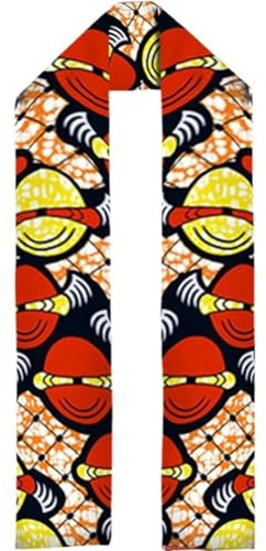 hzzsbu African Kente Print Stole Sash Traditional African Kente Stole Sash Unisex Kente Cloth Scarves for Men Women Kids
