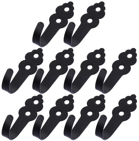 DOITOOL Lot de 10 Patères Rétro en Métal Noir 668 Crochets Muraux Multifonctionnels pour Vestiaire Porte-Serviettes Robustes Gain de Place Salle de Bain Entrée Chambre