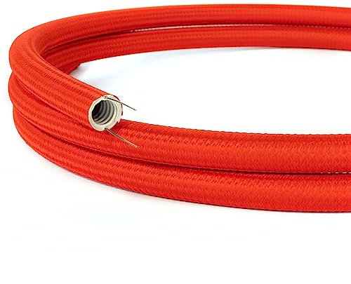 Creative-Tube, tube flexible avec revêtement tissu Effet Soie Rouge RM09, diamètre 20 mm