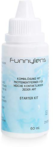 Meralens Solution combinée 1 x 60 ml liquide pour lentilles de contact souples – Produit d'entretien tout-en-un de voyage + 1 étui pour lentilles de contact.