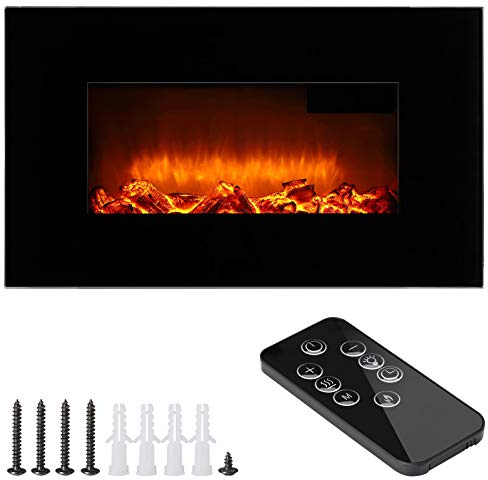 Monzana Caminetto a Parete Camino Elettrico Display Head Up 900W / 1800W Termostato Telecomando Timer Regolabile