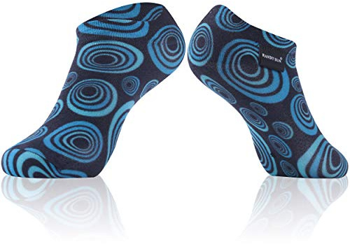 RANDY SUN Ultra-thin Waterproof Running Socks, Women's Dry Hiking Mountain Climbing Trekking Exploring Hunting Socks,Lightweight Fabric High Toughness,1 Pair-Sky&Navy-No Show Socks,Small