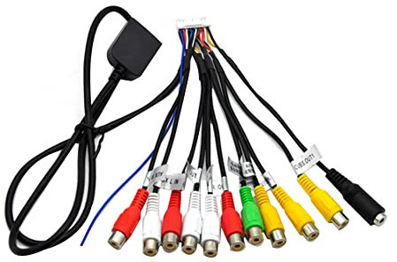 Carplay Câble de sortie RCA pour autoradio stéréo de voiture avec entrée auxiliaire pour caisson de basses/amplificateur 3,5 mm 20 broches