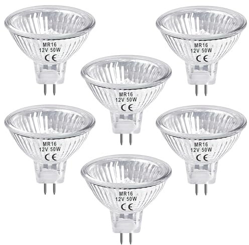 LedWekei Lampadine alogene Gu5.3, lampadina alogena mr16 12v 50w, lampadine alogene dimmerabili 2700K (confezione da 6)
