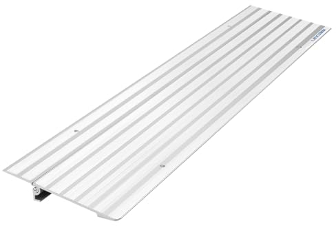 LIEKUMM Türschwellenrampe 2,5 cm Höhe, 360kg Tragkraft Aluminium Rollstuhlrampe mit Verstellbarer Höhe, rutschfest Bordsteinrampe für Rollstuhl, Elektro-Rollstuhl, Kinderwagen