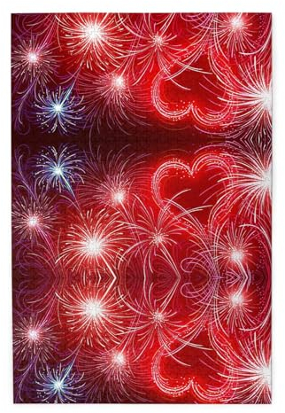 1000 Holzpuzzles in Kunststoffboxen, rote Herzen, Feuerwerk, Umweltschutz und kein Geruch