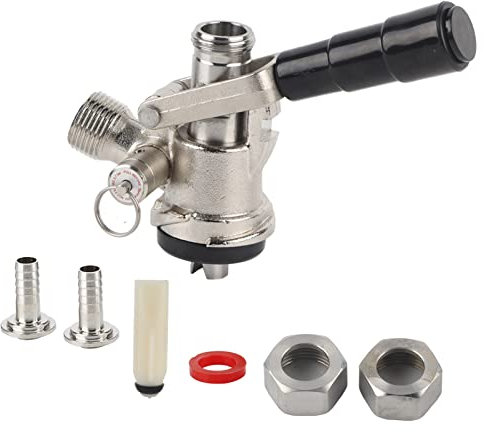 Dispensador de Cerveza, Cabezal de Grifo con Tapa de Barril, Rosca G5/8, Dispensador de Cerveza de Barril Tipo S, Cabezal de Grifo de Barril con 6 Accesorios, Grifos de Cerveza