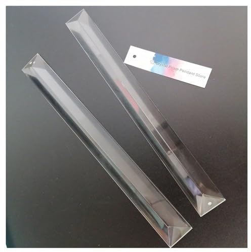 Atrapasoles de jardín 2 uds 180mm x 22mm Claro K9 rectángulo Largo Cristal Prisma Gota lámpara iluminación Piezas decoración del hogar Collares Colgantes Hechos a Mano (Color : 180mmx22mm, Size : 1