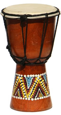 Wogeka - 20 cm Djembe - Bongo mit Dot Paint Muster Bemalung als Geschenk-Idee Afrika Style Drum Trommel 10