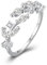 MASOP Ringe Zweig Sterling Silber 925 Blatt Ringe Offener mit AAA Zirkonia Verstellbar Kleine Geschenke für Damen Frauen Freundin Schwester Mutter