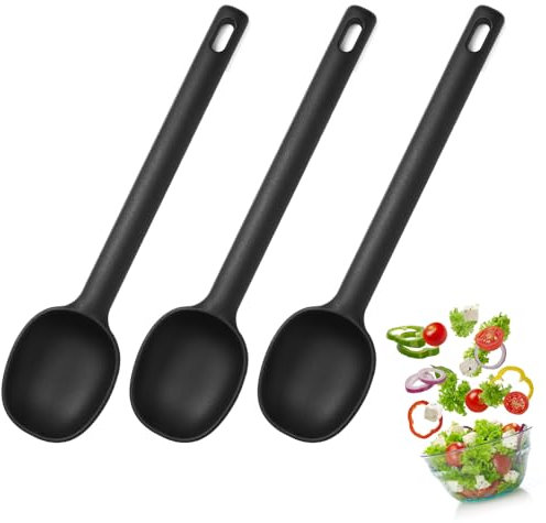 Riloventa 3 Stück Suppenkelle, Kochlöffel Set, Schöpflöffel, Servierlöffel Groß, Schöpfkelle, Lange Silikon Löffel, Schaumkelle, Silikonlöffel, für Küche, Kochen, Backen, Rühren