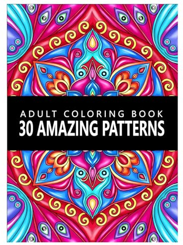 Regerly - Livre de coloriage mandalas pour adultes - 1 livre de coloriage pour adultes - Avec 30 illustrations - Livres de coloriage relaxants pour femmes - Soulage le stress et la détente