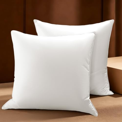 DEITAS Down Pillow for Optimal Neck Support, Luxury Feather Pillow with 3 Chamber Filling for Sleeping, Soft & Breathable 100% Cotton Cover (White, 80 x 80 cm (Pack of 2))