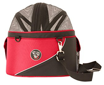 DoggyRide Cocoon Pet Carrier, Airline Carrier, car seat and Ready for use as Bicycle Basket, X-Large, Red