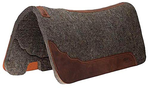 Weaver Leather Unisex-Erwachsene Premium konturierte Sattelunterlage aus 100% Wollfilz, 1,9 cm Schabracke, grau, 33 L x 32 W