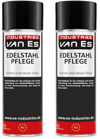 Edelstahlreiniger 2x 400 ml Spray Reiniger Edelstahl VA Pflegespray Küche Gastromonie Küchenreiniger