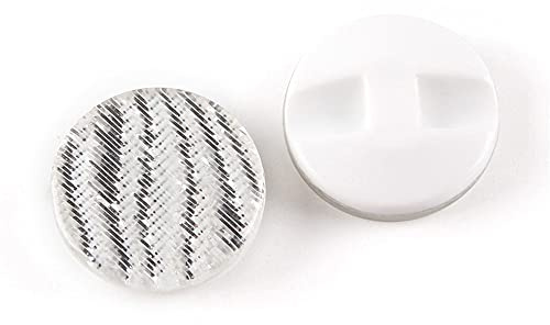 10 Pcs Round Resin Buttons Striped Buttons for Overcoat Sewing Accessories (White, 21mm)