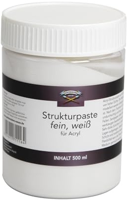 Paintersisters strukturell pasta fin 500 ml/670 gr, strukturmedium för reliefs, modelleringsmassa för akrylmålning, spatel blandbar med sand