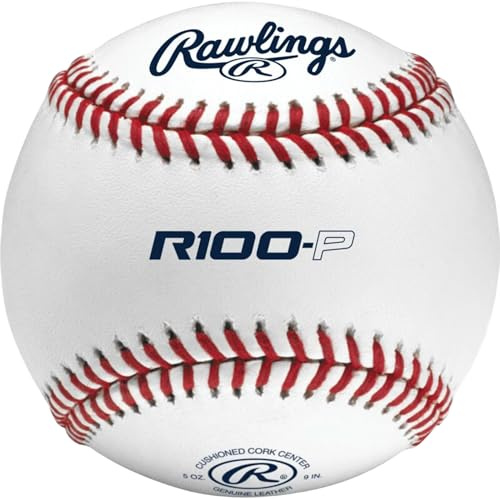 Rawlings R100-P Übungs-Basebälle, Collegiate, High School, Jugendliche, Optionen mit flachen/erhöhten Nähten